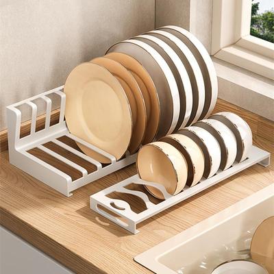 不锈钢抽屉碗碟架免安装厨房台面碗盘子收纳沥水架橱柜内置碗架子