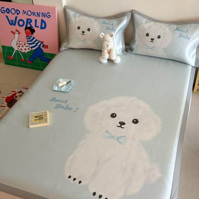 【富士商店】ins卡通夏季冰丝凉席可机洗空调软冰藤席1.5m1.8米床,床上用品,冰丝席,淘宝优惠券,粉丝福利购,淘宝优惠卷