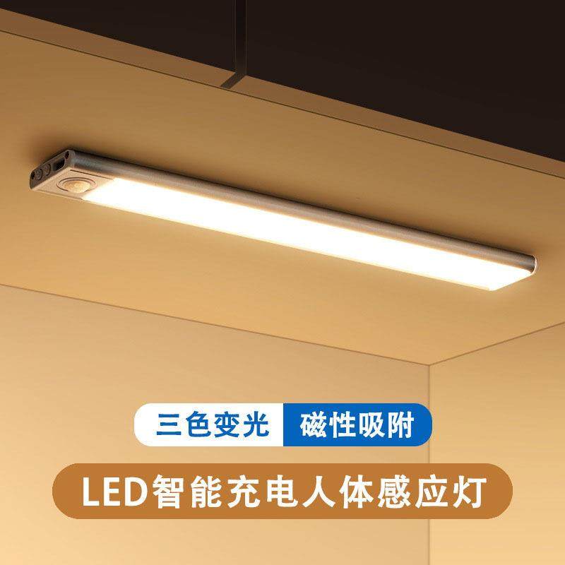 德国超薄智能人体感应led灯长条充电小夜灯磁吸卧室台灯衣柜灯条