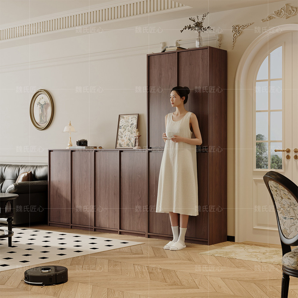 中古风鞋柜家用门口大容量法式复古靠墙一体入户玄关柜储物收纳柜,住宅家具,鞋柜,淘宝优惠券,粉丝福利购,淘宝优惠卷