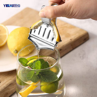 厨房小工具柠檬夹压汁器 不锈钢柠檬榨汁器手动 迷你水果压汁器