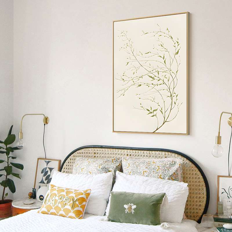 现代简约装饰画客厅玄关走廊壁画落地油画原木清新绿色植物挂画图片