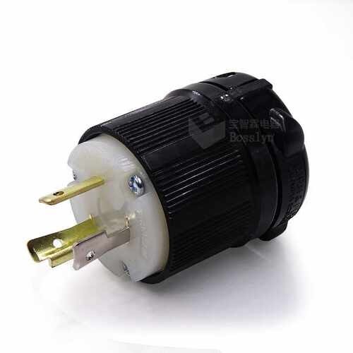 NEMA L7-20P美国锁式工业插头 三脚旋扣式电源插头 品质尼龙材质