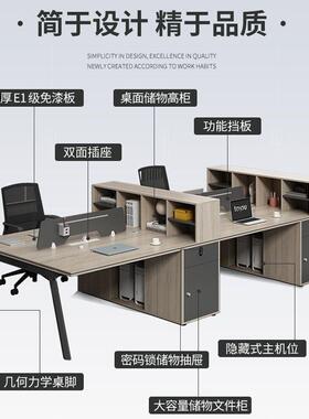 员办职公代桌员工位简约现办公HIT桌合椅组6人位卡座财务员工桌家