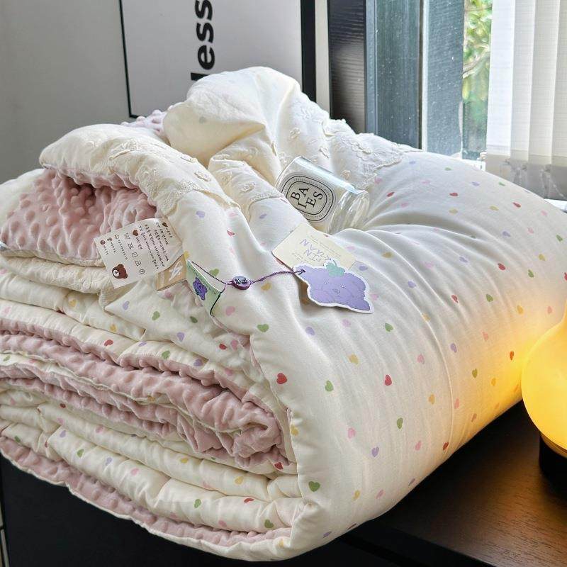 202新款A6维类双全棉纯棉层9874675纱豆豆四季被双人保暖冬被大豆,床上用品,化纤被,淘宝优惠券,粉丝福利购,淘宝优惠卷