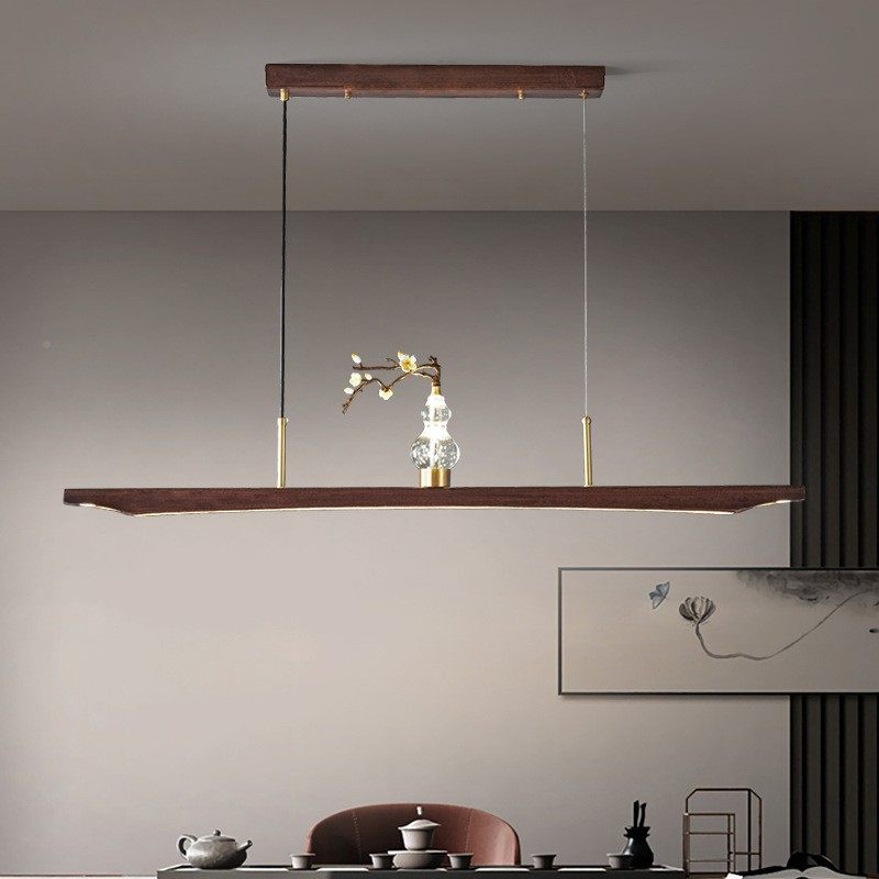 茶全铜茶吊灯488书房创意桃吧台超室长条禅意新中式胡木高档桌灯,家装灯饰光源,智能吊灯,淘宝优惠券,粉丝福利购,淘宝优惠卷