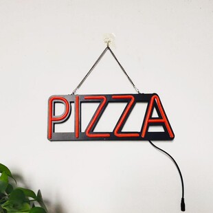 店LED霓流虹灯披萨网红潮母装饰灯发字光LEDNEON-广告牌个性