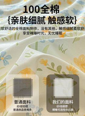 UBV小清纯棉全2棉100床上四件单套床被套025新款四季通用品三件新