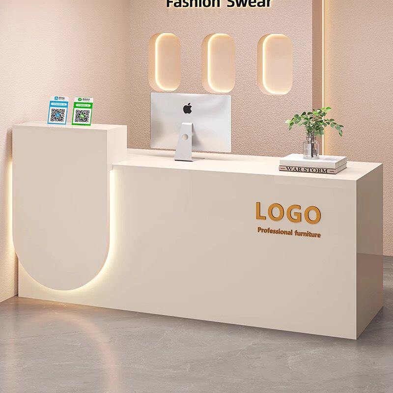 吧台收银台小型店铺展示台公司前台美发店接待台简约现代酒店柜台