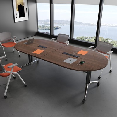 折叠会议桌双面插排插座桌椅组合