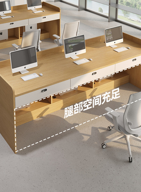 定制德佑中介办公桌员工位234人位职员办公桌椅组合前台桌接待台