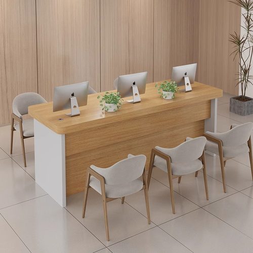 中介桌双人位前台桌免费设计