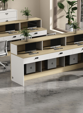 定制德佑中介办公桌员工位234人位职员办公桌椅组合前台桌接待台