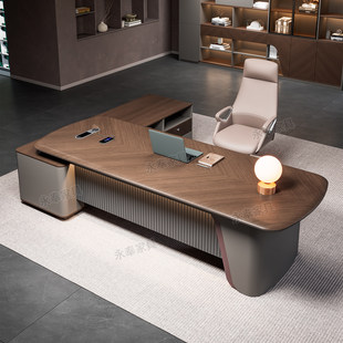 轻奢办公台老板桌新款高端总裁桌董事长办公桌大班台主管经理桌
