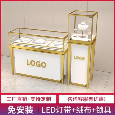 不锈钢珠宝首饰展示柜高档黄金饰品柜台展柜手表眼镜玻璃陈列货架