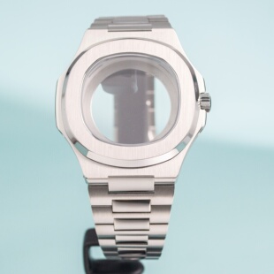 NH35手表壳41MM鹦鹉螺表壳不锈钢表带蓝宝石适用NH35/NH36/NH38