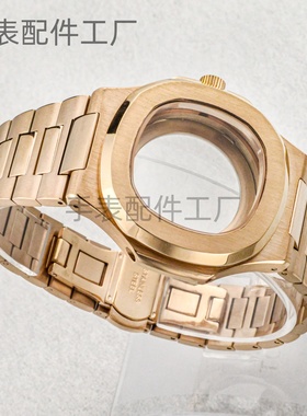 41MM鹦鹉螺表壳不锈钢表带蓝宝石镜面透明底盖适用NH35/NH36/NH38