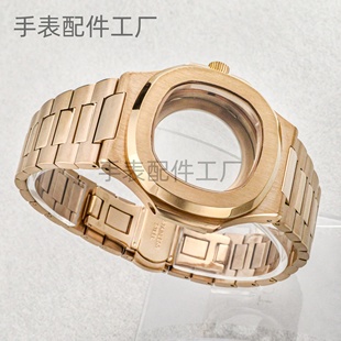 41MM鹦鹉螺表壳不锈钢表带蓝宝石镜面透明底盖适用NH35 NH38 NH36