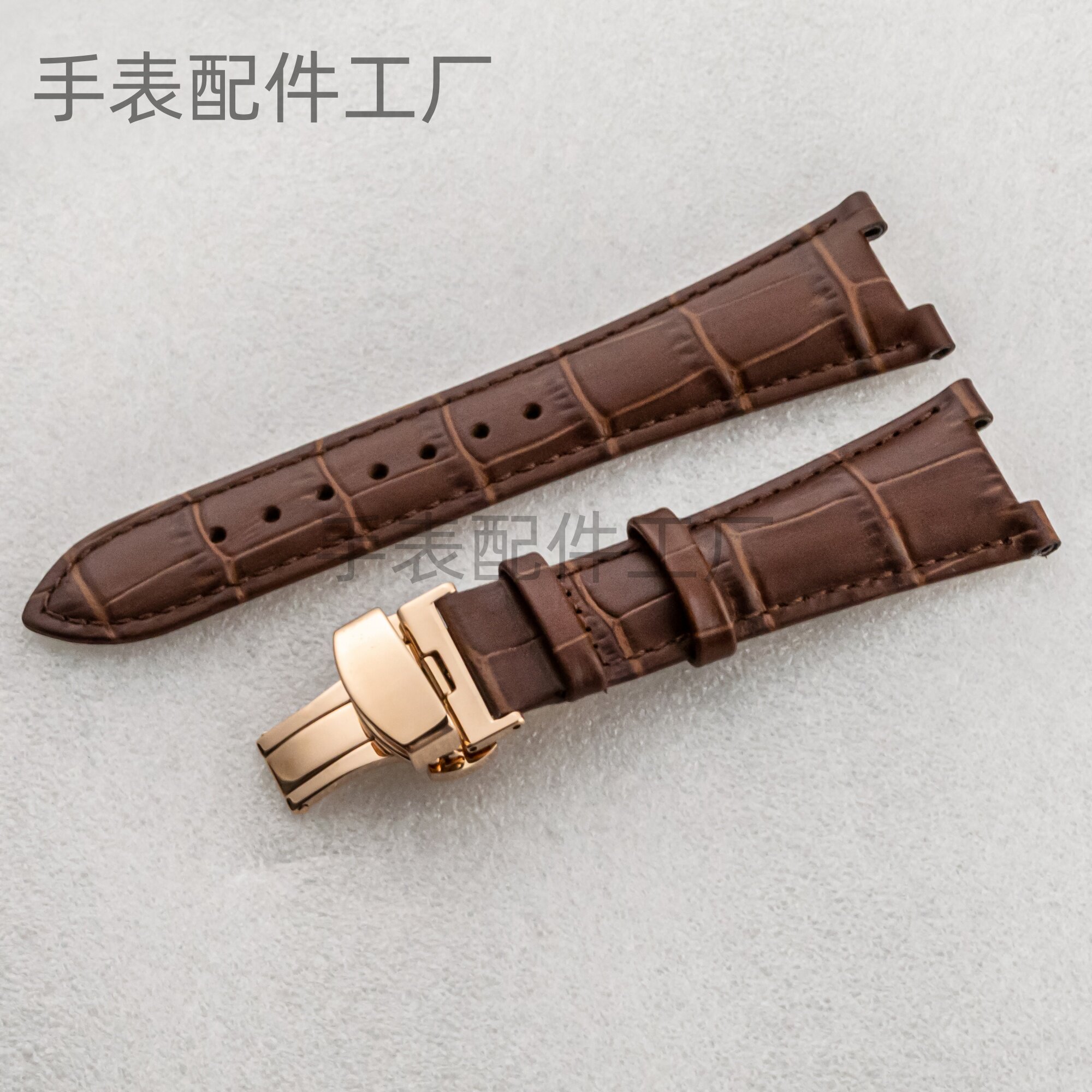 代用百达翡丽鹦鹉螺男表真皮皮带5711 5712G系列鳄鱼皮手表带凹口