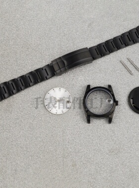 36/39mm黑色日志表壳总统带套装加表盘 改装手表配件 适合NH35/36