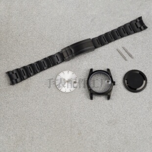 36/39mm黑色日志表壳总统带套装加表盘 改装手表配件 适合NH35/36