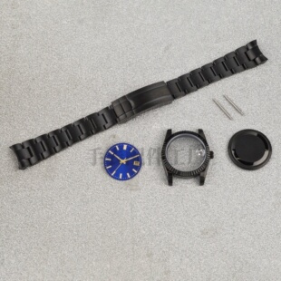 316L不锈钢手表配件 36/39mm无logo日志表壳  电镀壳带套装蓝宝石