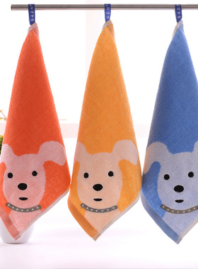 儿童小毛巾纯棉柔软吸水方巾卡通小面巾幼儿园挂式擦手巾30x30cm