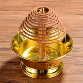 新品 报恩摆件塔h香盘香架12小时24小时供佛家用盘香架环香炉支架