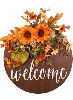 极速Wood Flforal Sign Hanging Thanksgiving Decoration For Ho