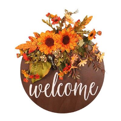 极速Wood Flforal Sign Hanging Thanksgiving Decoration For Ho