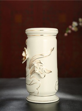 新品陶瓷香桶 手绘浮雕香筒 家用供奉 装香的线香U插香桶简约放香