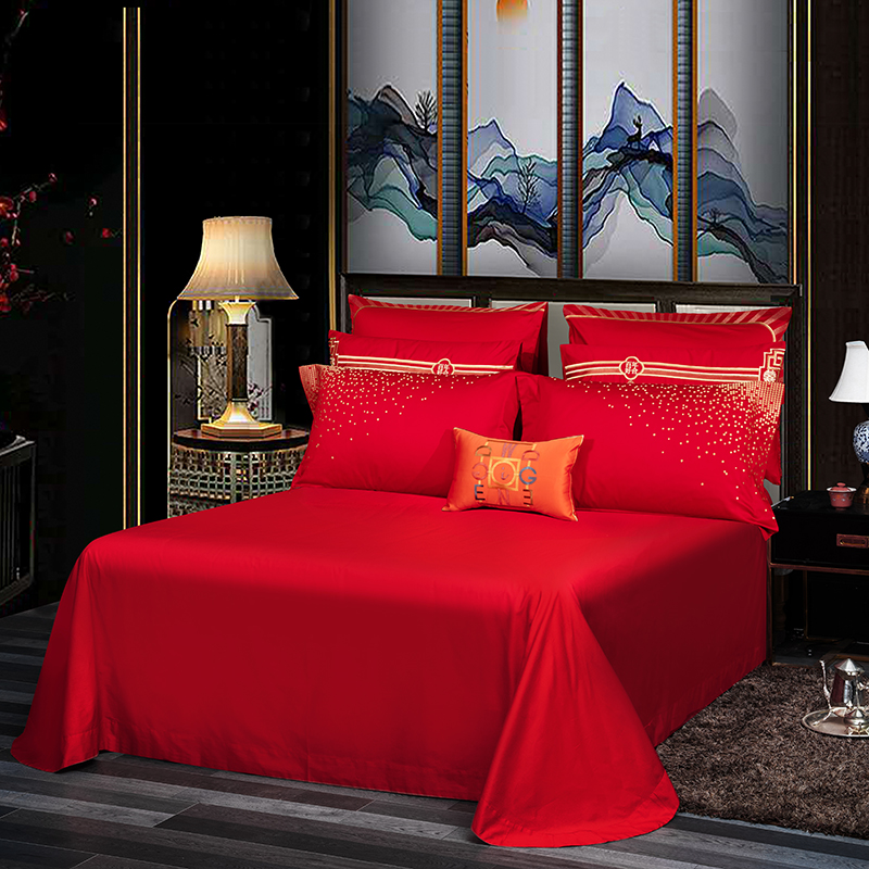 极速160支长绒棉精绣工艺款u婚庆四件套89/10刺绣纯棉被套床上用