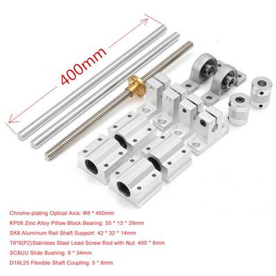 极速Slididng Rail Set 15pcs 400mm Optical Axis Guide Bearing