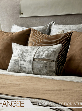 极速尚塞布艺橙色系样板房床品套件新房主人Q房13/14件套