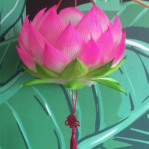 新品传统纸质 手提莲M花灯 成品包邮