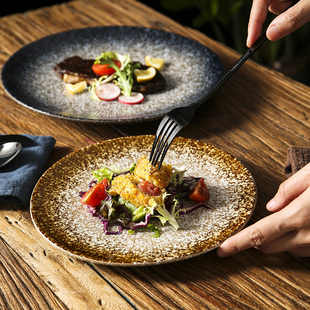 极速日式餐具摆盘商用牛排碟刀叉勺三件套装全套S西餐牛扒专用餐