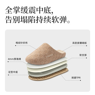 极速老爸评测拖鞋男女情侣秋冬款舒适室内家居家用纯色.保暖工厂