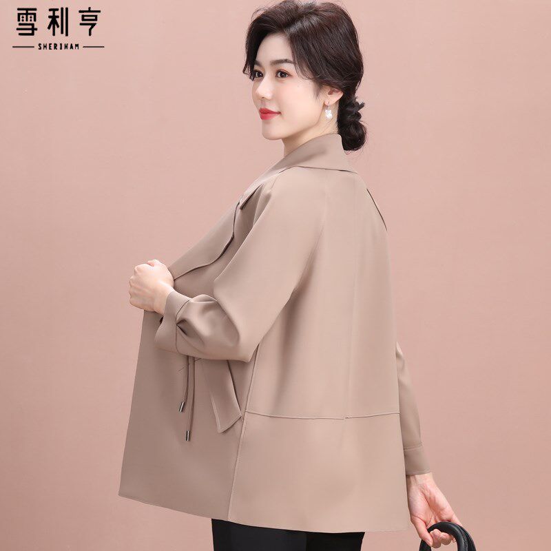 新品中年女士显气i质西装领上衣休闲百搭小外套2025年秋季薄款妈