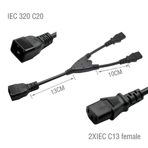 新品PDU/UPS C20转C13x转接延长线 16A转10a三横品字公母一分二电