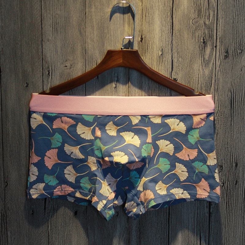 极速2条男士内裤平n角裤卡通印花纯棉透气可爱帅气青年学生四角短