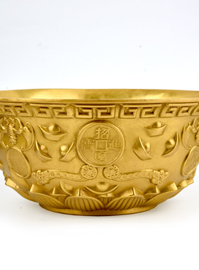 极速聚宝盆摆件純铜家居香炉F客厅工艺品店铺开业礼品