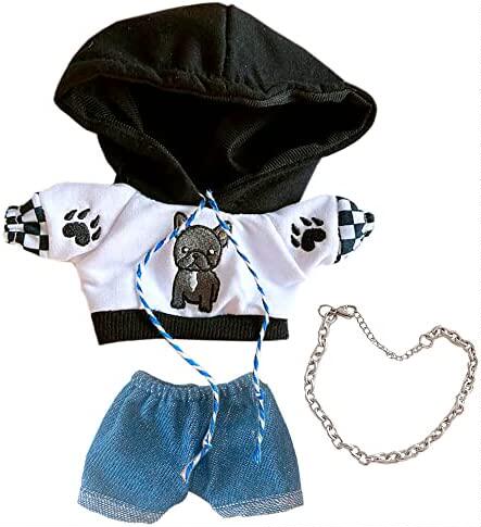 极速niannyfyhouse 20cm Doll Clothes Loose Bulldog Hoodie Fla