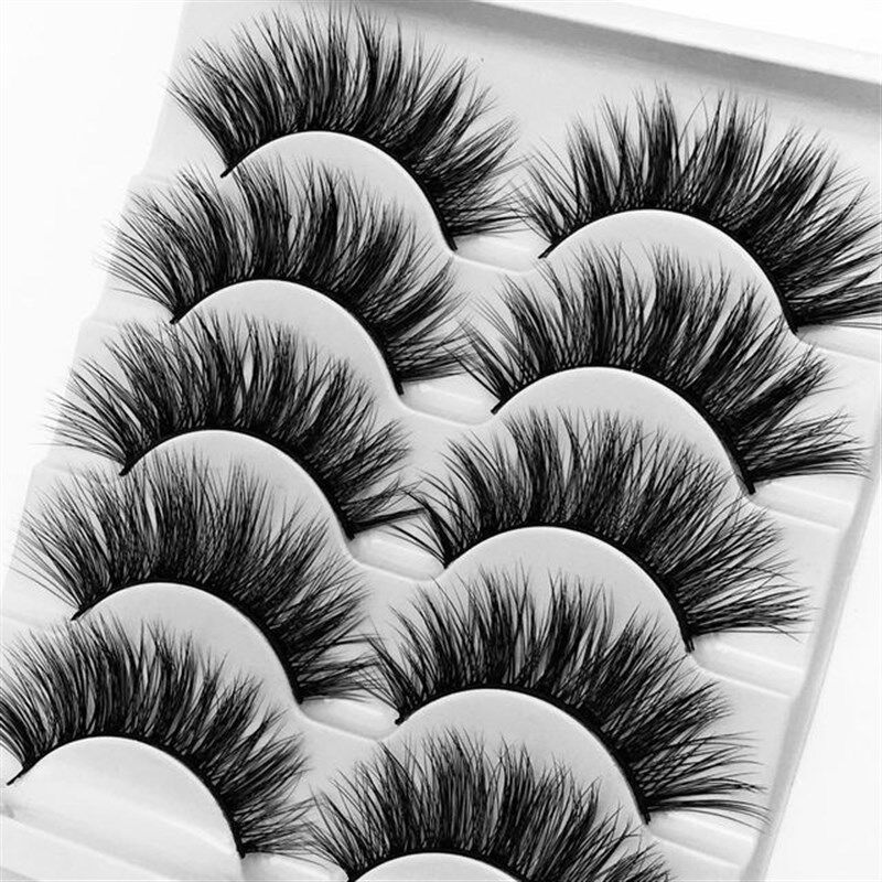 新品3D False Eyelashes 5 Pairs Long THhick Handmade LasXhes