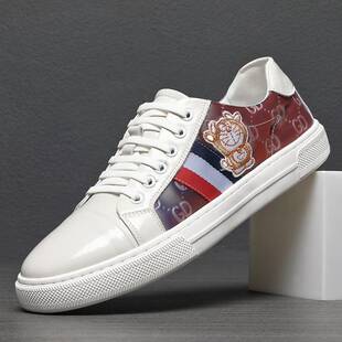 极速Mens shoes color matching colorful new leather Xcasual