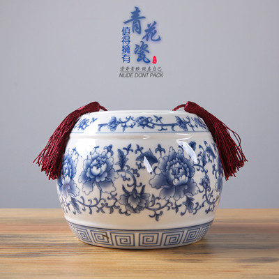 万瓷朝宗经典青花瓷陶瓷茶叶罐通用红茶绿茶普洱储存密封膏方罐