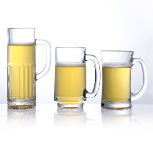 德国慕尼黑精酿啤酒把杯进口无铅加厚啤酒杯扎啤杯家用带把手水杯