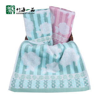 竹海一品 竹纤维毛巾玫瑰(无捻)毛巾 柔软舒适吸水抗菌洗脸面巾