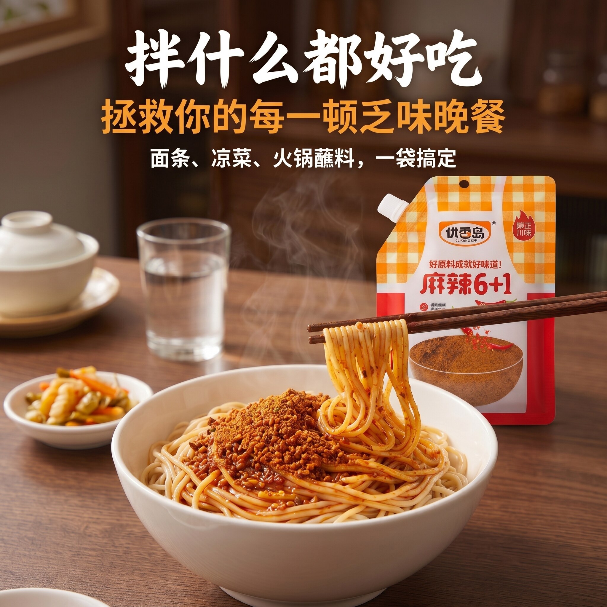 优香岛麻辣6+1香辣不辣微辣椒面火锅干碟烤肉烧烤撒料蘸料凉拌