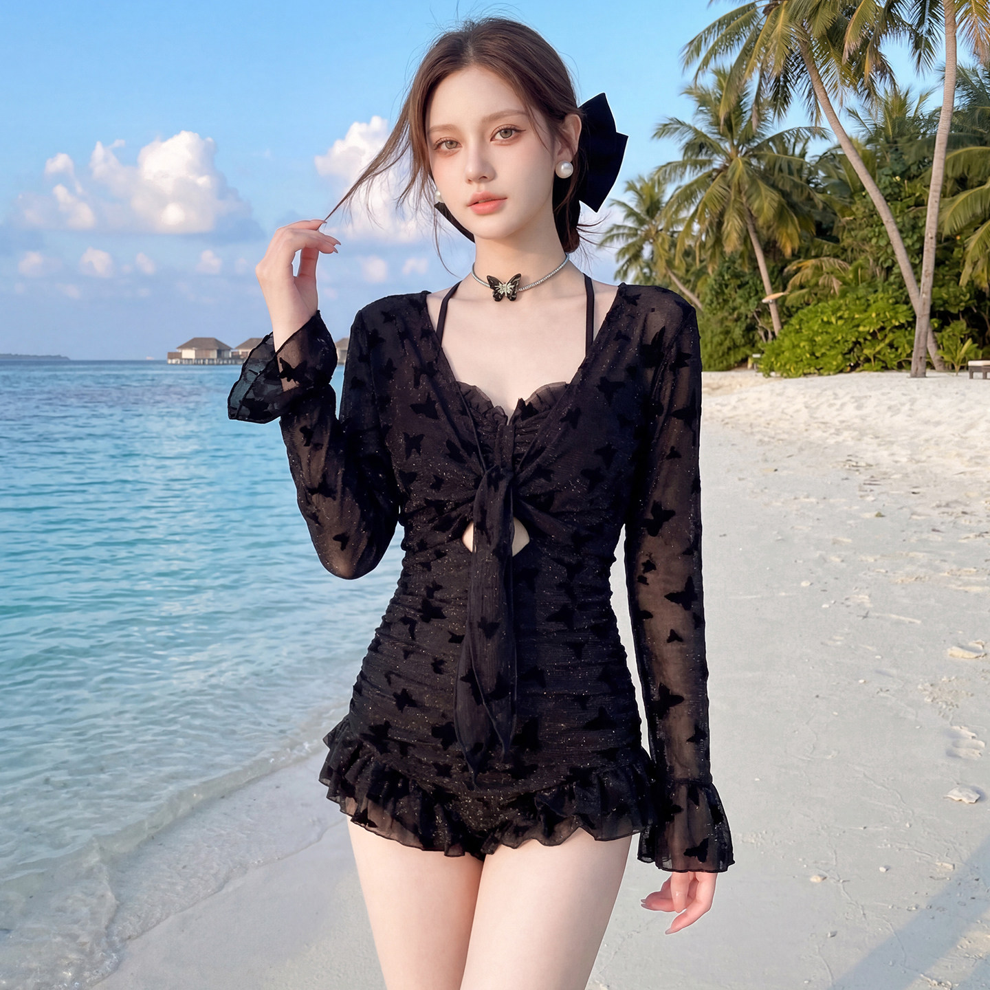泳衣女保守连体两件套2026新款遮肚显瘦绝美游泳馆专用大码游泳衣
