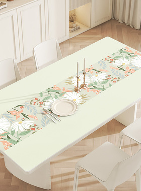 餐桌垫免洗防水防油防烫轻奢高级感桌布茶几枱垫皮革桌面保护垫子